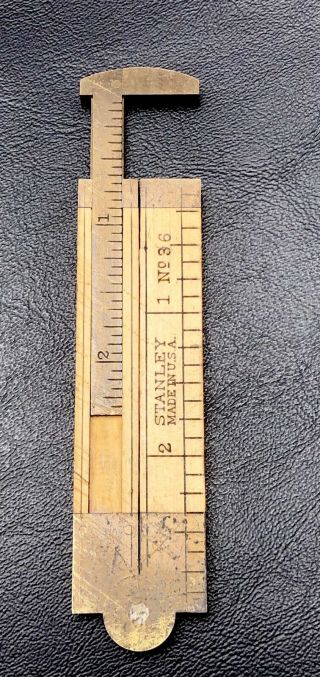 Antique Vintage Tools Stanley 6 " Rule & Co No 36 Folding Ruler With Level