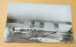 1898 Old Point Bridge View Pittsburgh Pa.  Rare Orig.  Dupont Real Photo Postcard