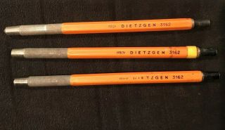 Set Of 3 Vintage Dietzgen Leadholder Drafting Pencils - Italy 3162 (0316)