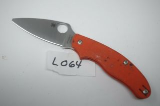 Orange Spyderco Ukpk Safety Orange G - 10 S30v C94gpor Penknife Rare