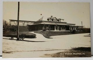 Rppc Newport Pa Prr Station Pennsylvania Railroad Station Real Photo Postcard I1