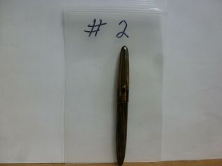 Vintage Brown Striped 4 - 1/2 " Sheaffer " Tuckaway " Fountain Pen 14k Gold Nib 2