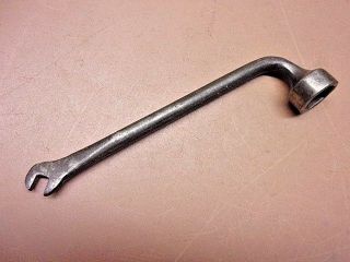 Antique Unbranded Small Lug Wrench 3/4 " 6 - Point With 5/16 " Open End 7 1/4 " Long