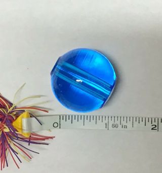 Rare Vtg Blue Prism Round Ball Crystal Chandelier Lamp Part Suncatcher