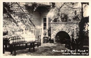 Rppc Real Photo Cowboy,  Actor,  Will Rogers,  Ranch Patio,  Old Postcard