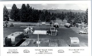 Rppc Bend,  Or Oregon Taylor Trailer Town C1950s Great Roadside Postcard