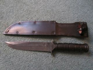 Vintage U.  S.  Camillus Ny Military Fighting Knife With Sheath