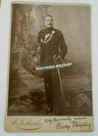 Rifles Officer Percy Great Military Studio Photograph Cdv Large Format
