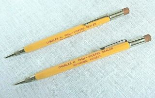 2 Durolite Mechanical Pencils Vintage Vickers Oil Raymond Ks Spiral