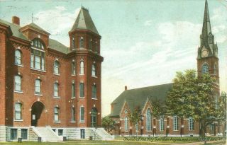 Albans,  Vermont Church Of The Holy Guardian Angels And Convent 1909 Postcard