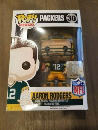 Funko Pop Nfl Green Bay Packers Aaron Rodgers 30 Box Damage