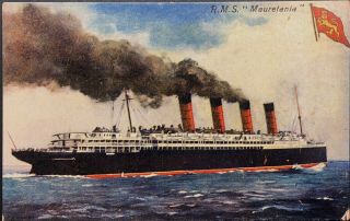 Rms Mauretania Ship Postcard