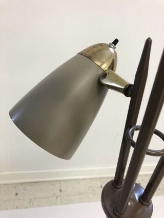 Mid Century Modern POLE FLOOR LAMP light metal retro cone vintage 60s beige mcm 5