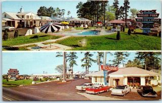 Santee,  South Carolina Postcard Mansion - Park Motor Lodge Hwy 17 Roadside 1950s