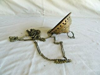 Brass Hanging Lamp Cup And Two 40 " Ladder Lamp Chains