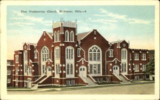 First Presbyterian Church Mcalester Oklahoma Ok 1920s