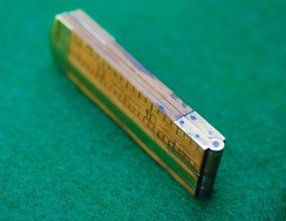 Antique Chapin & Stephens Rule No.  32 Brass And Boxwood Folding Caliper Ruler