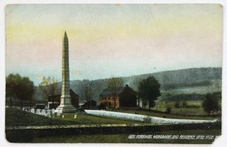Postcard Little Falls Ny General Herkimer Monument Residence York Be Chapman
