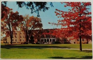 1950s Emmanuel Missionary College Postcard Berrien Springs Mi Lawson Hall Dorm