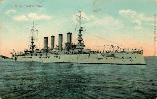 Ship Military Postcard: U.  S.  S Battleship California