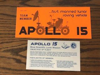 Nasa Msfc Apollo 15 Team Member First Manned Lunar Roving Vehicle Bumper Sticker