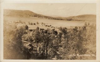 Lake Dunmore,  Vt Rppc View Of The Lake And Cottages 1934
