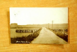 Dirt Road & Bridge Addison Maine Washington County Me 1913 Photo Postcard