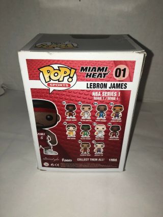 Funko Pop NBA Miami Heat Lebron James 01 Vaulted HTF Vinyl Figure (see photos) 6