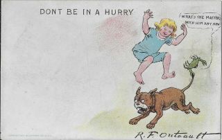 Artist Signed Postcard R.  F.  Outcault Buster Brown & Tige " Don 
