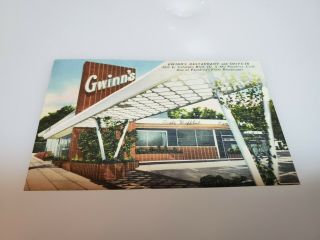 Vintage Route 66 Postcard Of Gwinns Restaurant Pasadena Calif Hwy 66