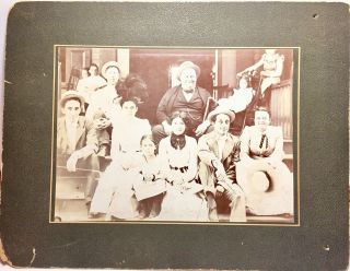 Antique Old 1890s Scary Weird Strange Odd Halloween Family Cabinet Card Photo