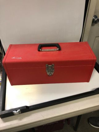 Vintage Kennedy Kk - 19 Red Metal Tool Box With Tray Made In Usa Ms