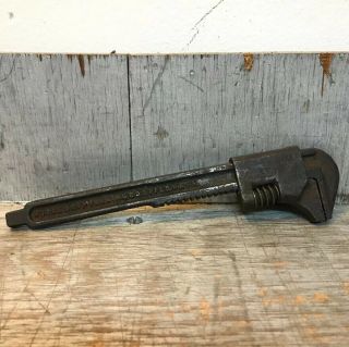 Vintage 9 " Ford Script Moore Drop Forging Co.  Monkey Wrench Springfield Mass.