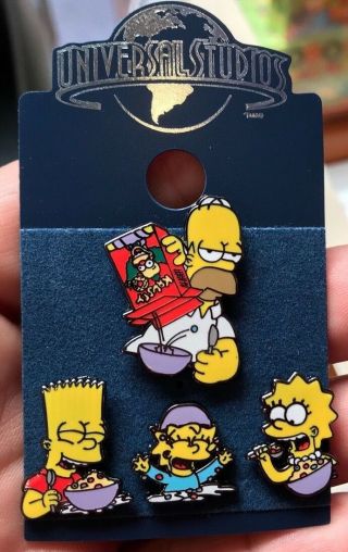 Universal Studios The Simpsons Morning Breakfast Pin Set Of 4