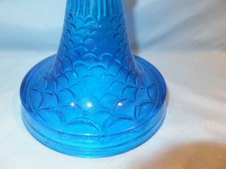 1880 - 1900 Blue Fish scale Table oil lamp 6