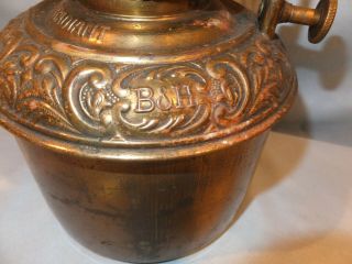 Scarce 4 Radiant B&H Bradley and Hubbard Brass Banquet oil lamp Font 2