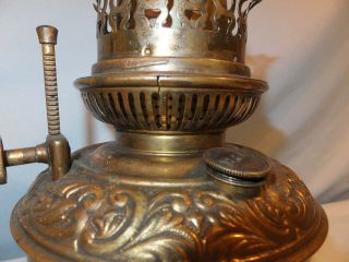 Scarce 4 Radiant B&H Bradley and Hubbard Brass Banquet oil lamp Font 7