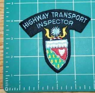 Vintage Canada Highway Transport Inspector Canadian Police Patch Cloth Back