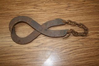 Vintage Forged LOG TONGS - To Drag/Lift Log By Machinery,  Horses Or Oxen 4