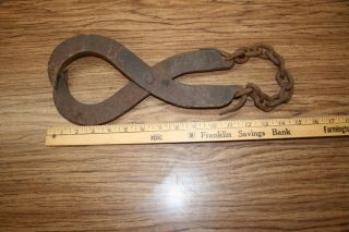 Vintage Forged LOG TONGS - To Drag/Lift Log By Machinery,  Horses Or Oxen 5