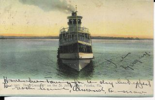 The Crescent On The St Johns River,  Palatka Florida Postcard Dated 1904 Undivided