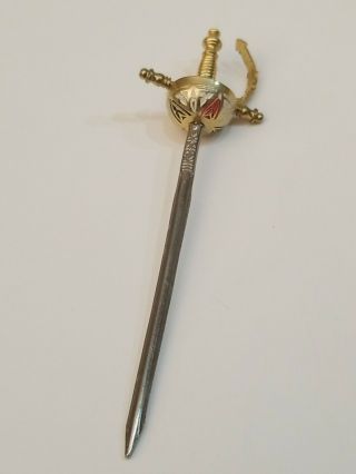Vintage Toledo Mini Sword Letter Opener Spain 3.  25 Inches