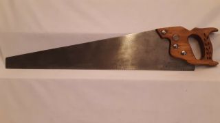 26 " Warranted Superior Vintage Hand Saw Woodworking Tool Collect Or Use