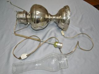 Bradley Hubbard B&H 4 Radiant Chrome Brass Center Draft Kerosene Oil Lamp 2