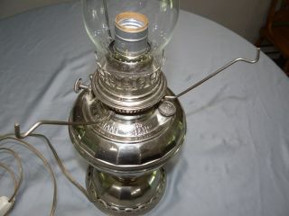 Bradley Hubbard B&H 4 Radiant Chrome Brass Center Draft Kerosene Oil Lamp 5