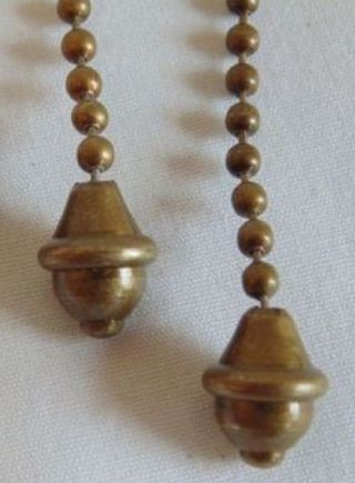 2 Bronze Brass Hubbell Type Acorn Pull Chains For Handel Tiffany B&h Lamps