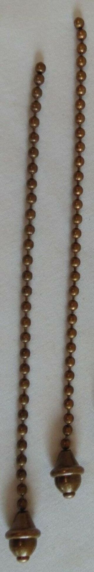 2 BRONZE BRASS HUBBELL TYPE ACORN PULL CHAINS for HANDEL TIFFANY B&H LAMPS 2