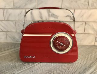 Silver Crane Company Limited Edition Radio Red Tin Lunch Box Collectible