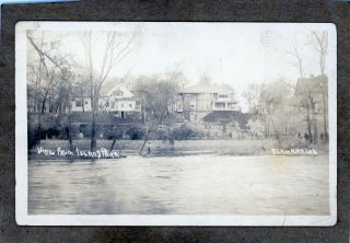 Elkhart,  Indiana View From Island Park Vintage Real Photo Postcard