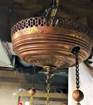 Bradley & Hubbard (B&H) VICTORIAN JEWELED HANGING LAMP; 